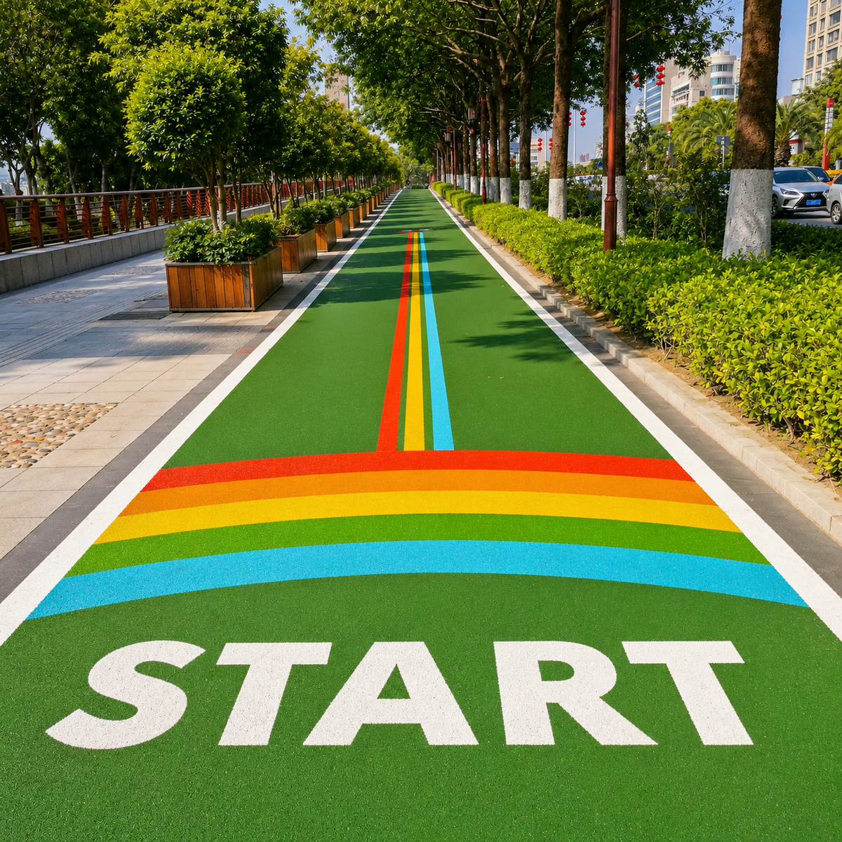 Bike Lane Colored Anti-Slip Coating: Planning a Safer Cycle Route