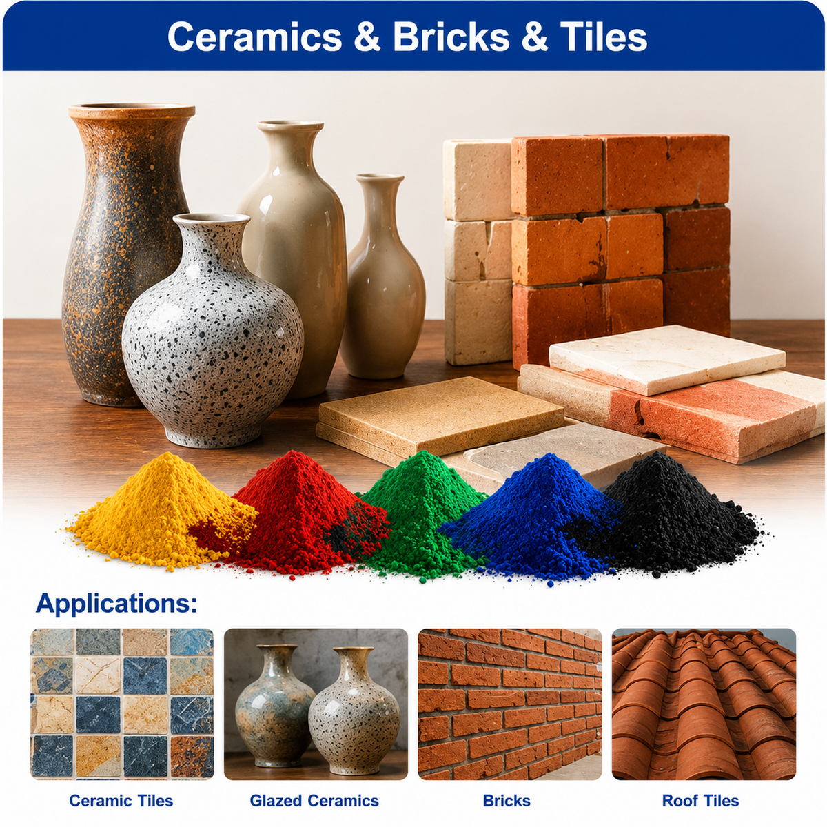 Iron Oxide Pigments for Ceramics, Bricks, and Tiles