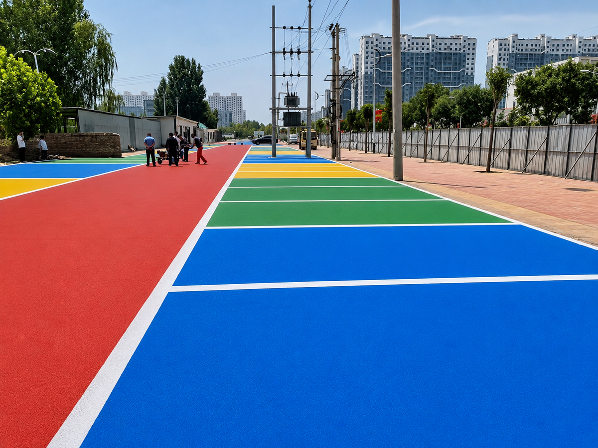Bright Colored Pavement for Safer and More Attractive Outdoor Spaces