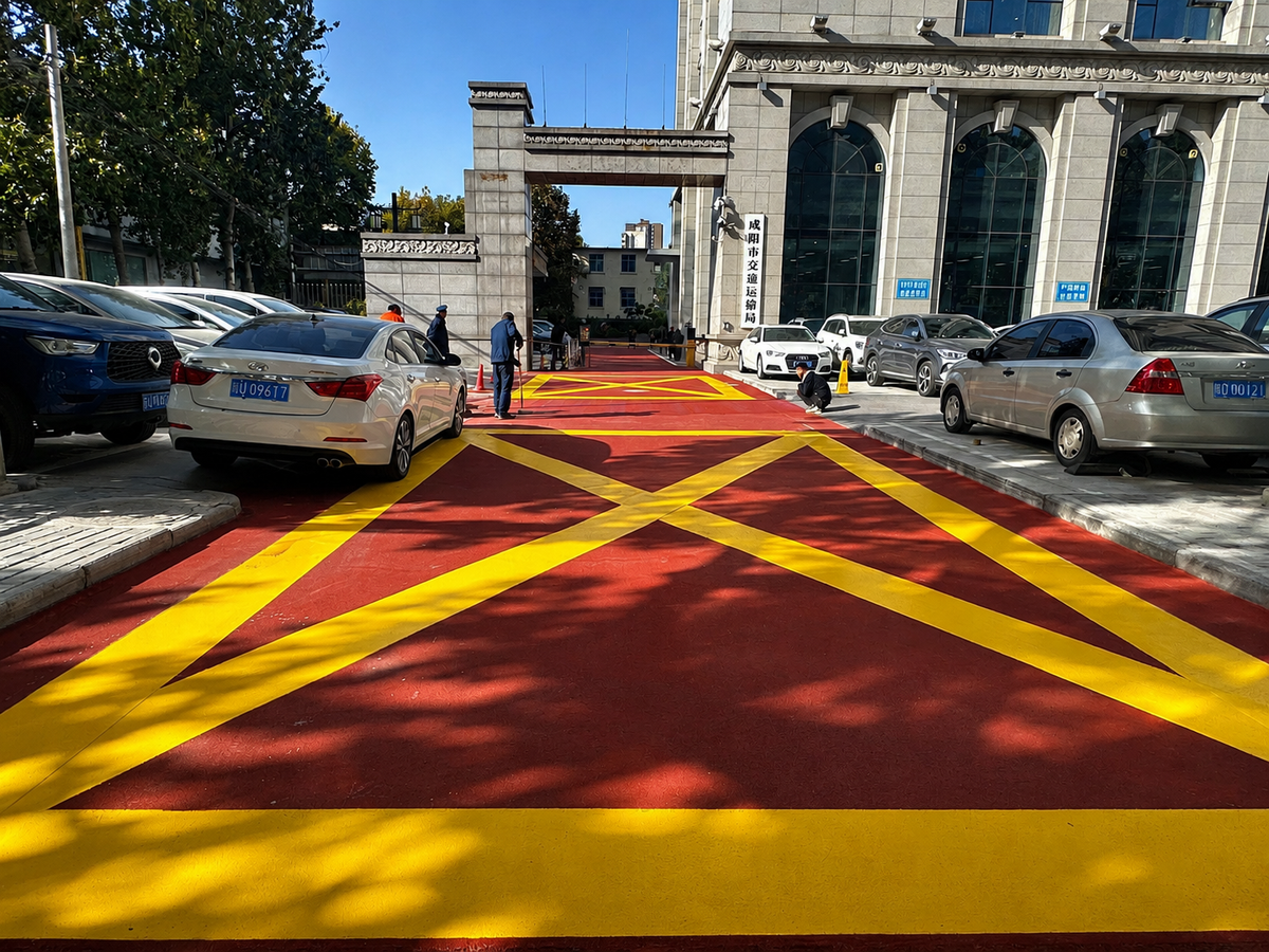 Wear-Resistant Colored Road Coating for High-Visibility Traffic Zones
