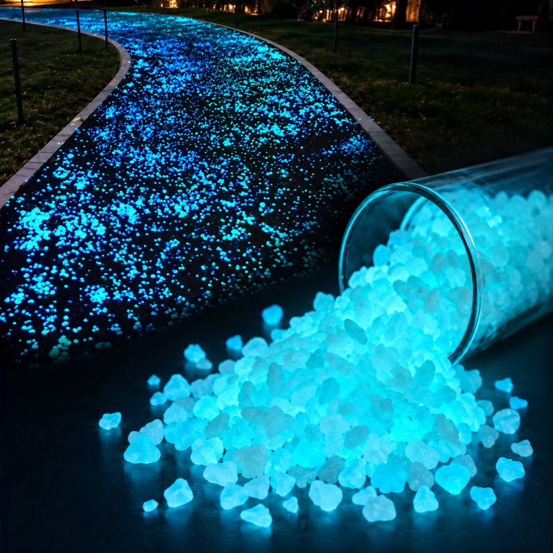 Galets lumineux pour revêtements lumineux et allées de jardin