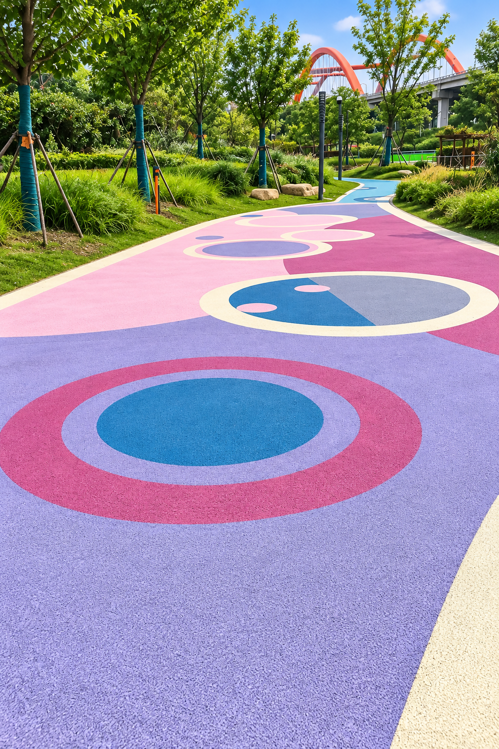 Colored Microsurfacing Water Based Anti-Slip Pavement Coating for Park Trails & Bike Lanes