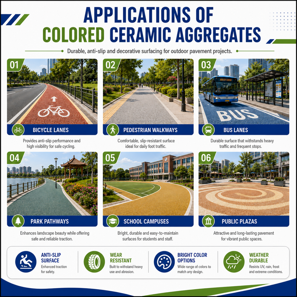 biru Agregat Keramik Berwarna untuk Perkerasan Antiselip