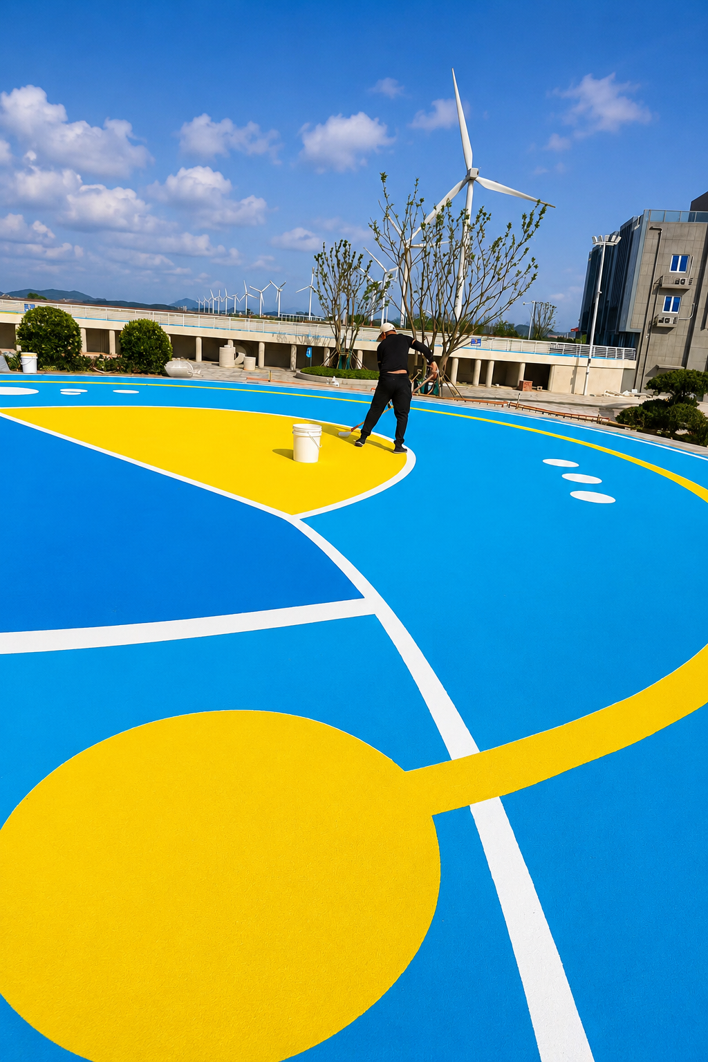 Colored anti-slip pavement surface